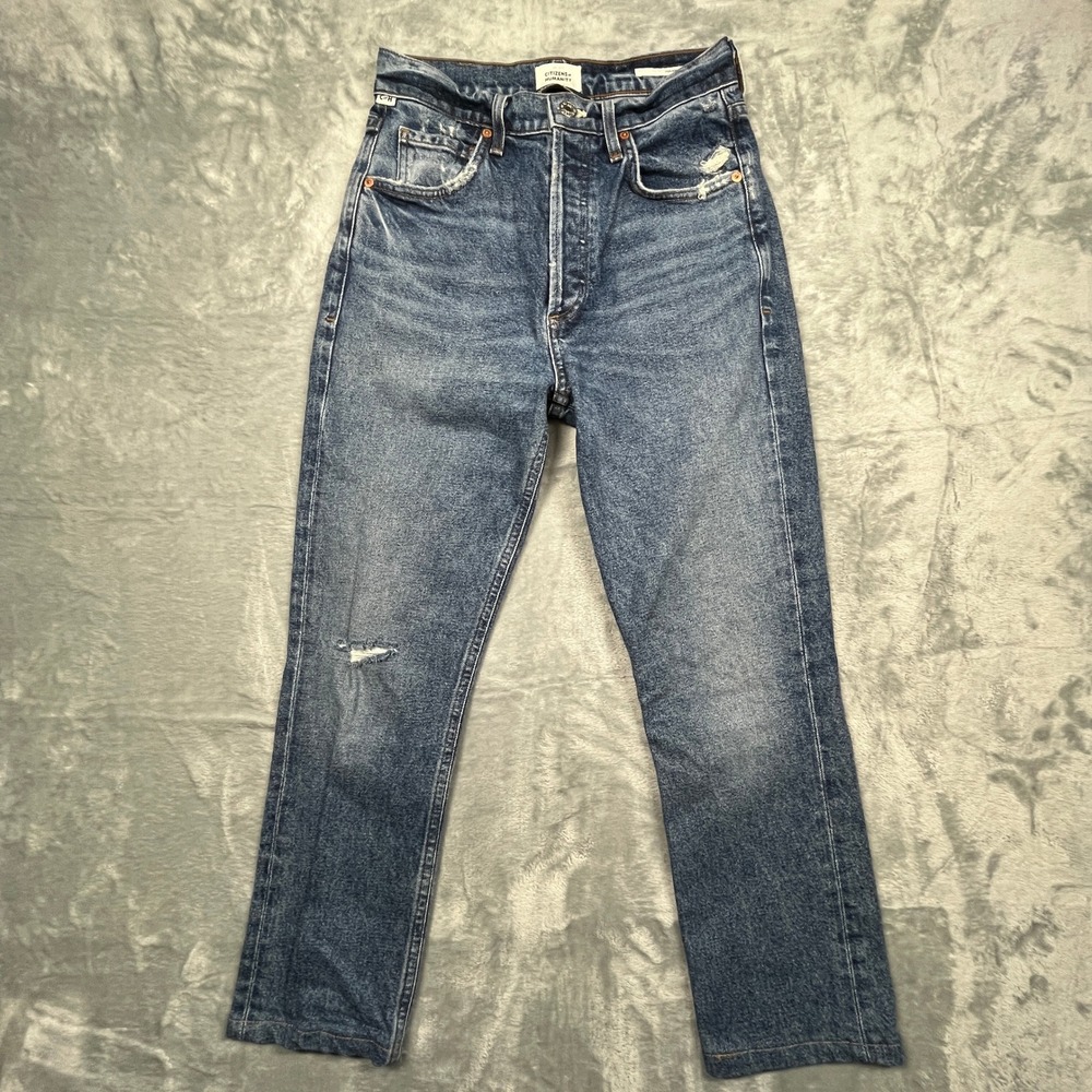Citizens of Humanity Jolene Jeans Women High Rise Slim‎ Straight Distressed 24